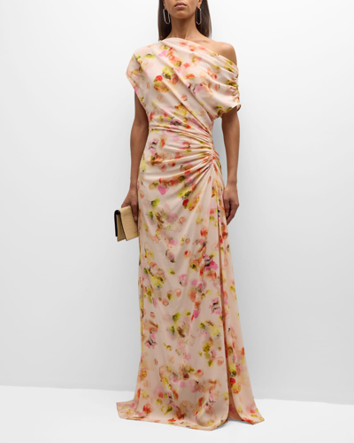 Shop A.l.c Poppy Floral Off-the-shoulder Gown In Ballad Mul