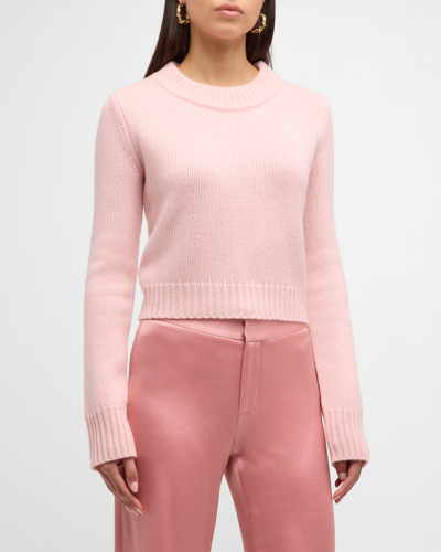 Shop La Ligne Wool Cashmere Solid Mini Marin Sweater In Blush
