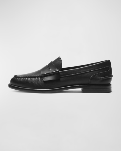 Shop Rag & Bone Carter Calfskin Penny Loafers In Black