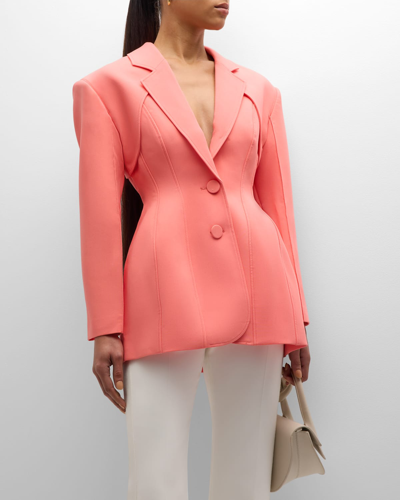 Shop Acler Hawthorn Structured Single-breasted Jacket In Gerbera Pink
