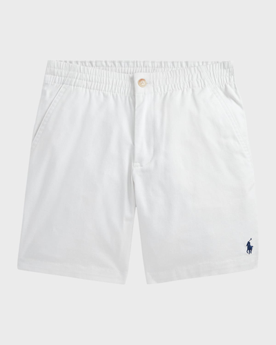 Shop Ralph Lauren Boy's Prepster Stretch Cotton Twill Shorts In Deckwash White