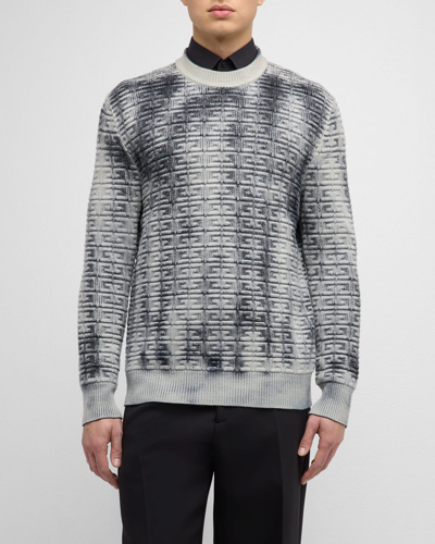 Shop Givenchy Men's 4g Tie-dye Sweater In Black/white