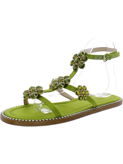 Shop Giambattista Valli Womens Rhinestone Caged Slingback Sandals In Green