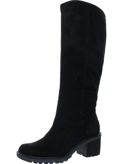 Shop Alfani Gwyn Womens Faux Suede Pull On Knee-high Boots In Black