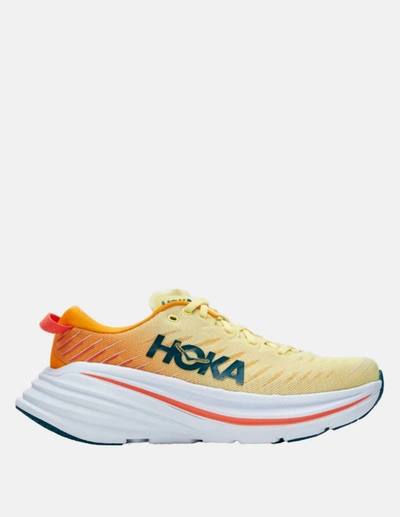 Shop Hoka Women's Bondi X Running Shoes - B/medium Width In Yellow Pear/radiant Yellow In Multi