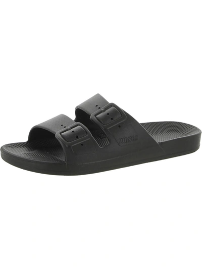 Shop Freedom Moses Stone Womens Footbed Waterproof Slide Sandals In Black