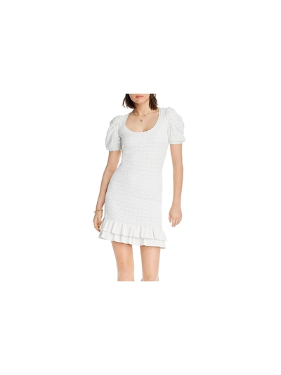 Shop Lini Rebecca Womens Knit Ruffled Hem Casual Dress In White
