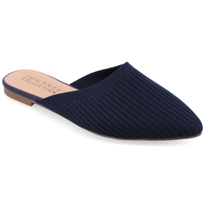 Shop Journee Collection Collection Women's Wide Width Aniee Mule Flats In Blue
