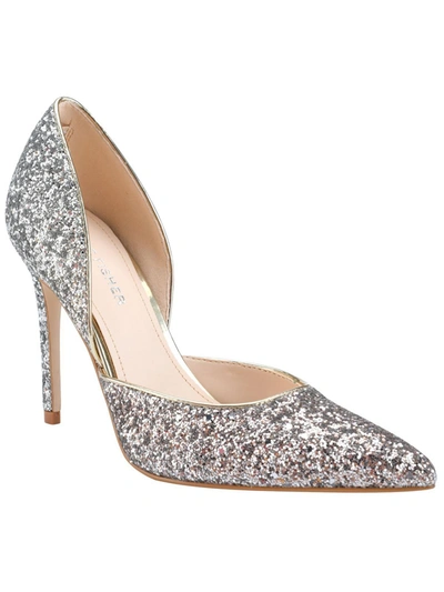 Shop Marc Fisher Christay Womens Glitter Slip-on D'orsay Heels In Silver