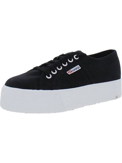 Shop Superga Womens Canvas Front Lace Casual Shoes In Black