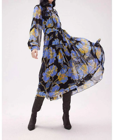 Shop Diane Von Furstenberg Kent Dress In Floral Blue In Multi