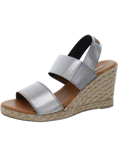 Shop Andre Assous Womens Metallic Slingback Wedge Sandals In Silver