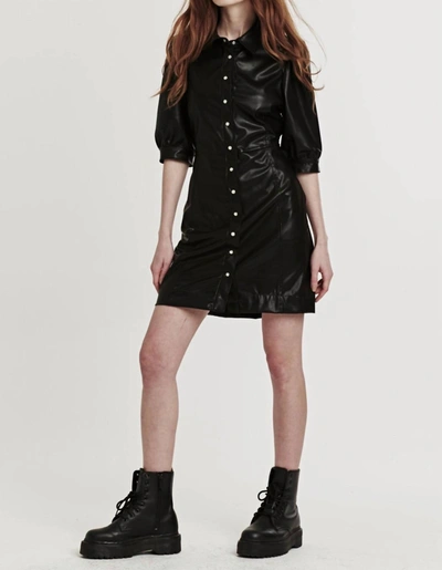 Shop Dear John Denim Ophelia Vegan Leather Dress In Black