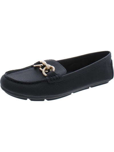 Shop Calvin Klein Luca Womens Faux Leather Slip-on Loafers In Black