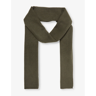 Shop Yves Salomon Women's Deep Green Knitted Wool And Cashmere-blend Scarf