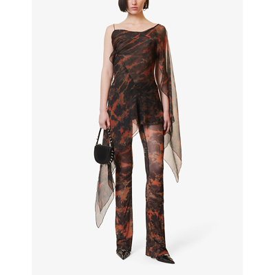Shop Knwls Women's Acid Flame Fuel Abstract-pattern Silk Mini Dress