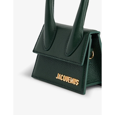 Shop Jacquemus Dark Green Le Chiquito Leather Top-handle Bag