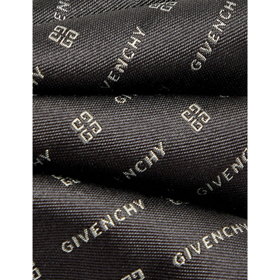 Shop Givenchy Logo Text-weave Silk Tie In Black