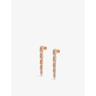 Shop Bvlgari Womens Rose Gold B.zero1 18ct Rose-gold And 1.41ct Brilliant-cut Diamond Drop Earrings