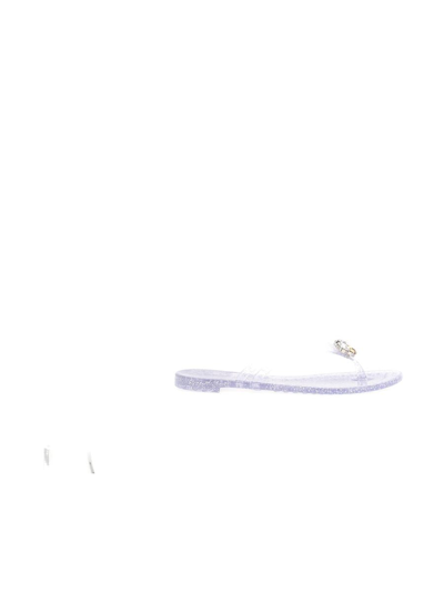 Shop Casadei Flip Flops In Ice/argento