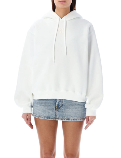 Alexander Wang T Hoodie Aus Frottee Aus Einer Baumwollmischung Mit Logoprint In White
