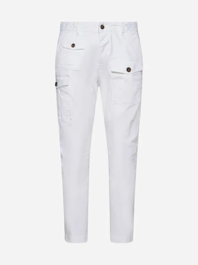 Shop Dsquared2 Sexy Cotton Cargo Trousers In White