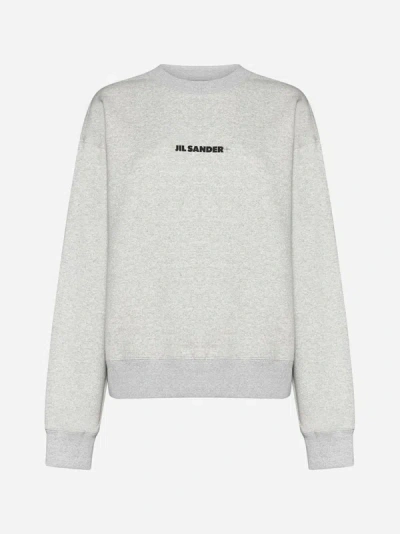 Shop Jil Sander+ Logo Cotton Sweatshirt In Grey