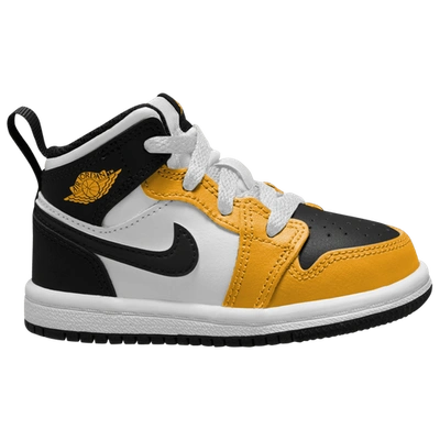 Shop Jordan Boys  Aj1 Mid Ss In Yellow/white/black