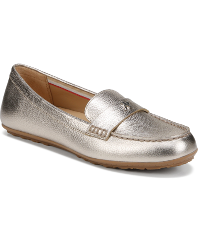 Shop Naturalizer Evie Slip-on Moccasins In Warm Silver Leather