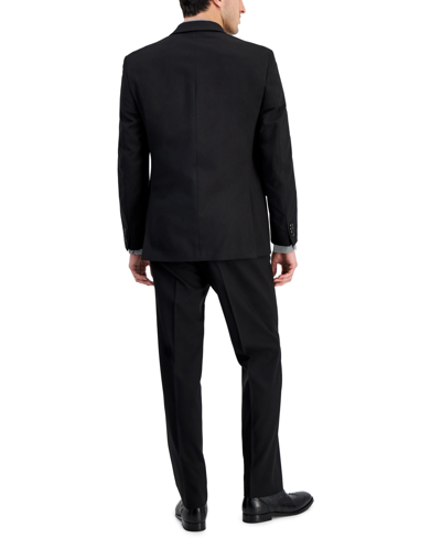 Shop Perry Ellis Men's Modern-fit Solid Nested Suits In Black