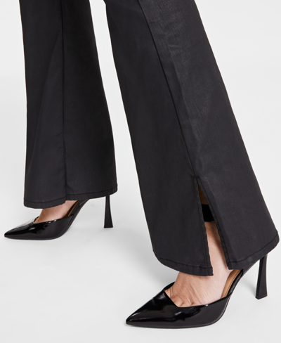 Shop Inc International Concepts Women's High-rise Flare-leg Jeans, Created For Macy's In Black Coated