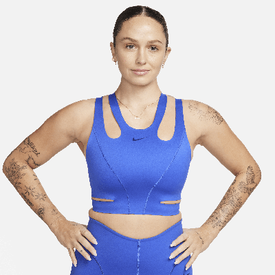 Shop Nike Women's Futuremove Light-support Non-padded Strappy Sports Bra In Blue