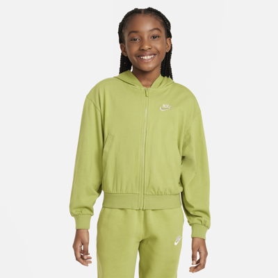 Shop Nike Sportswear Big Kids' (girls') Full-zip Hoodie In Green