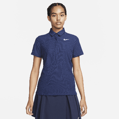 Shop Nike Women's Tour Dri-fit Adv Short-sleeve Golf Polo In Blue