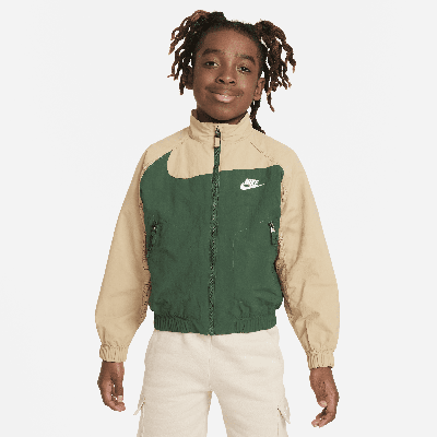 Shop Nike Sportswear Amplify Big Kids' Woven Full-zip Jacket In Green