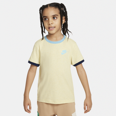 Shop Nike Sportswear Little Kids' Graphic Ringer T-shirt In Yellow