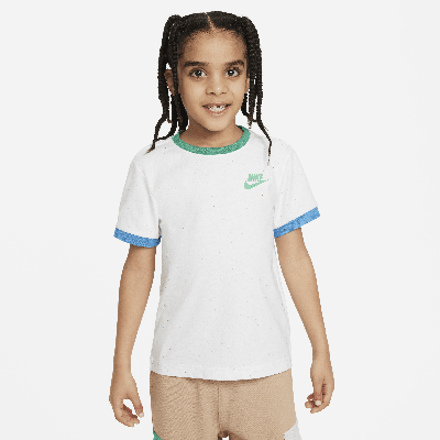 Shop Nike Sportswear Little Kids' Graphic Ringer T-shirt In White