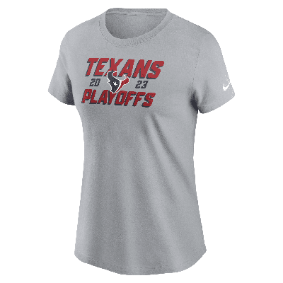 Shop Nike Houston Texans 2023 Nfl Playoffs Iconic  Women's Nfl T-shirt In Grey