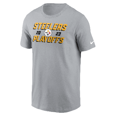 Shop Nike Pittsburgh Steelers 2023 Nfl Playoffs  Men's Nfl T-shirt In Grey