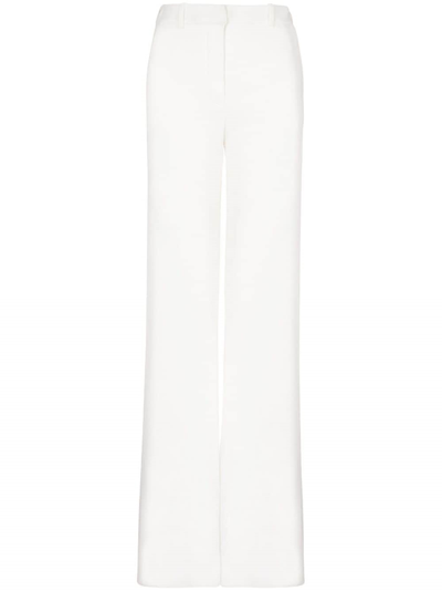 Shop Balmain High Waist Crepe Pants In ホワイト