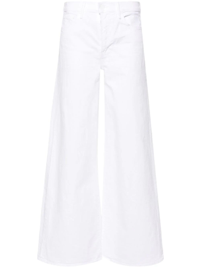 Shop Mother `the Undercover` Wide Leg Jeans In White