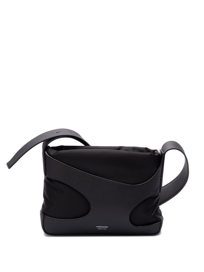 Shop Ferragamo `cut Out` Shoulder Bag In Black  
