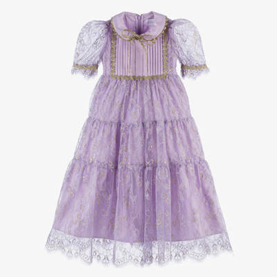 Shop Eirene Girls Lilac Purple Lace Dress