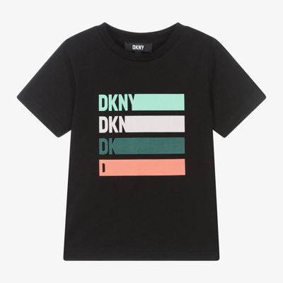 Shop Dkny Boys Black Cotton T-shirt