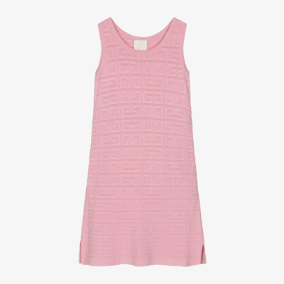 Shop Givenchy Girls Pink 4g Knitted Midi Dress