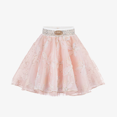 Shop Junona Girls Pink & Gold Tulle Skirt