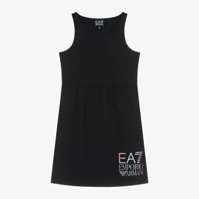 Shop Ea7 Emporio Armani Teen Girls Black Jersey Dress