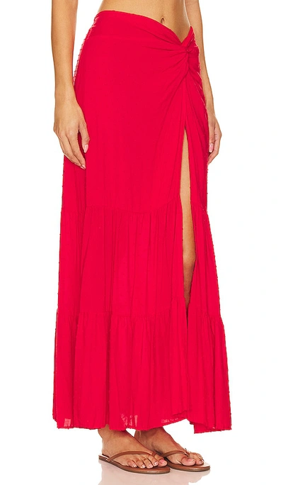 Shop Peixoto Valentina Skirt In Red Sangria Lotus