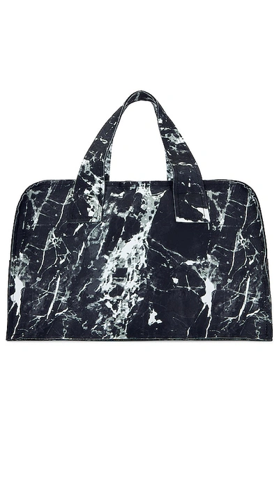 Shop Norma Kamali Rectangle Bag In Black Marble