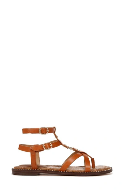 Shop Sam Edelman Talya Ankle Strap Sandal In Honey Brown